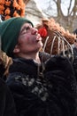 Krasnoilsk, Ukraine Ã¢â¬â January 14, 20187: members of folk festival-carnival Malanka in Krasnoilsk, Chernivtsi region